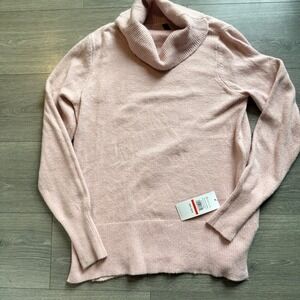 Gaiam Dusty Pink Cowl Neck Sweater Size S NWT